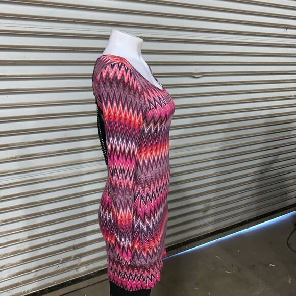 Retro style dress with geometric crochet stretchy beading spider web size small - Picture 4 of 8